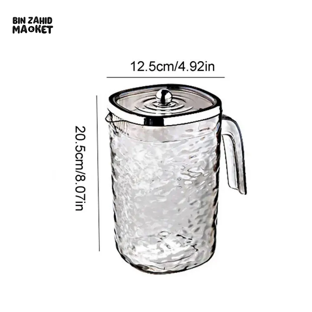 ACRYLIC WATER PITCHER WITH LID – THICKENED HEAT-RESISTANT CARAFE FOR HOT & COLD JUICE MILK AND BEVERAGES - Image 5