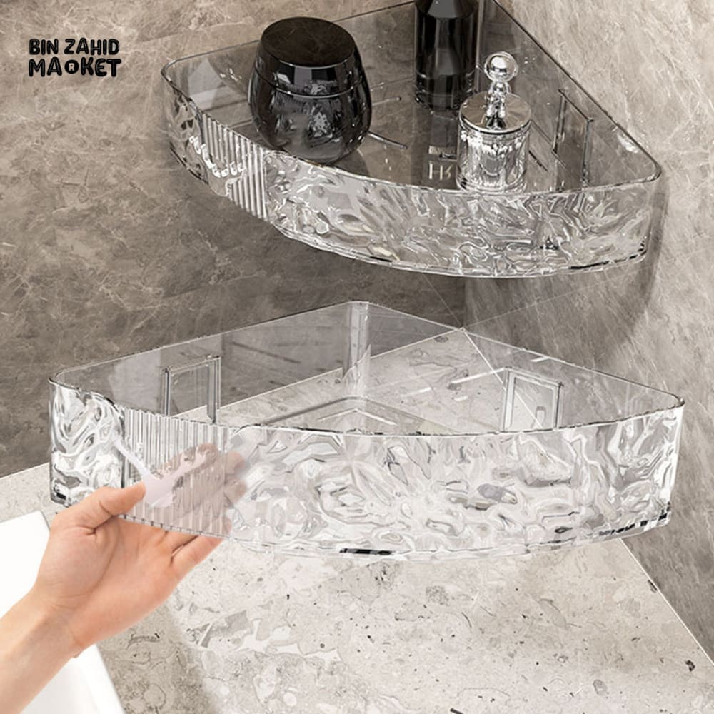 ACRYLIC WATERPROOF BATHROOM SHELF – NO DRILLING SHOWER CADDY RUST-PROOF STORAGE RACK FOR BATHROOM ACCESSORIES - Image 3