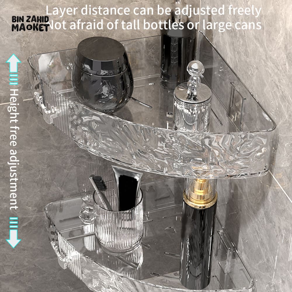 ACRYLIC WATERPROOF BATHROOM SHELF – NO DRILLING SHOWER CADDY RUST-PROOF STORAGE RACK FOR BATHROOM ACCESSORIES - Image 5