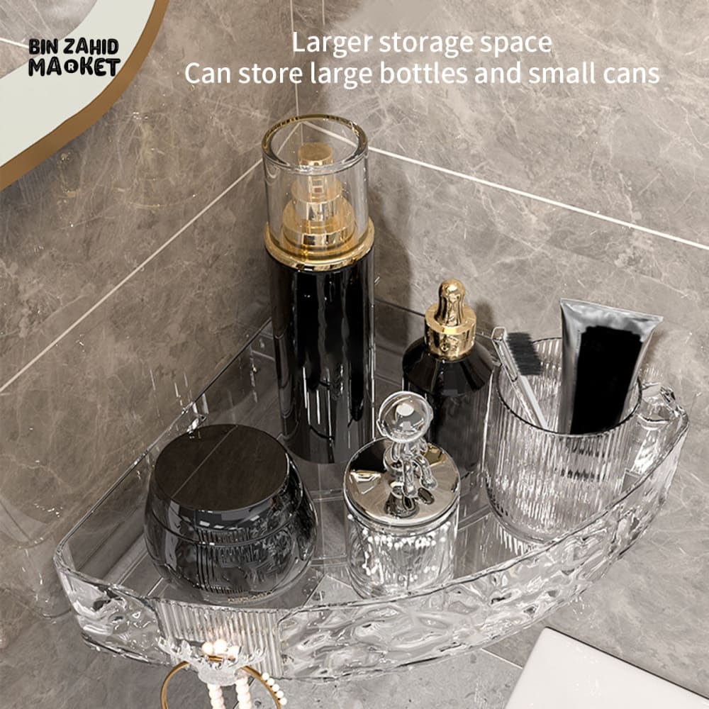 ACRYLIC WATERPROOF BATHROOM SHELF – NO DRILLING SHOWER CADDY RUST-PROOF STORAGE RACK FOR BATHROOM ACCESSORIES - Image 6