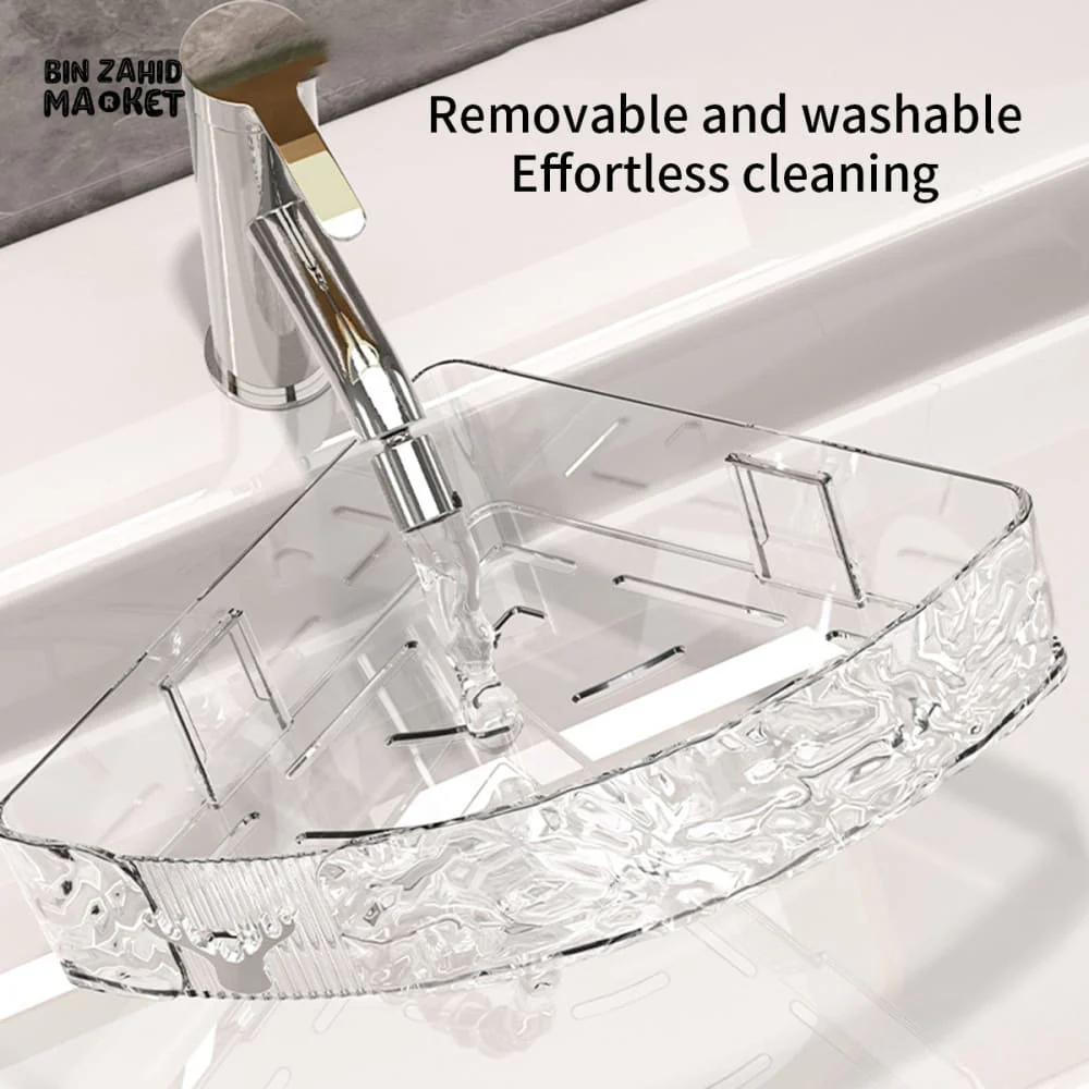 ACRYLIC WATERPROOF BATHROOM SHELF – NO DRILLING SHOWER CADDY RUST-PROOF STORAGE RACK FOR BATHROOM ACCESSORIES - Image 7