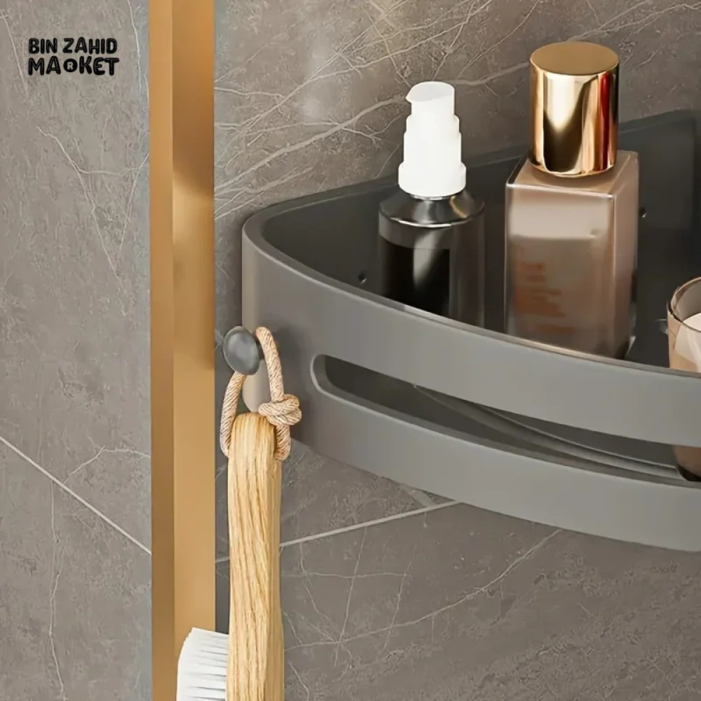 ADHESIVE BATHROOM SHAMPOO HOLDER SHOWER CADDY TOWEL STORAGE SHELVES - Image 10