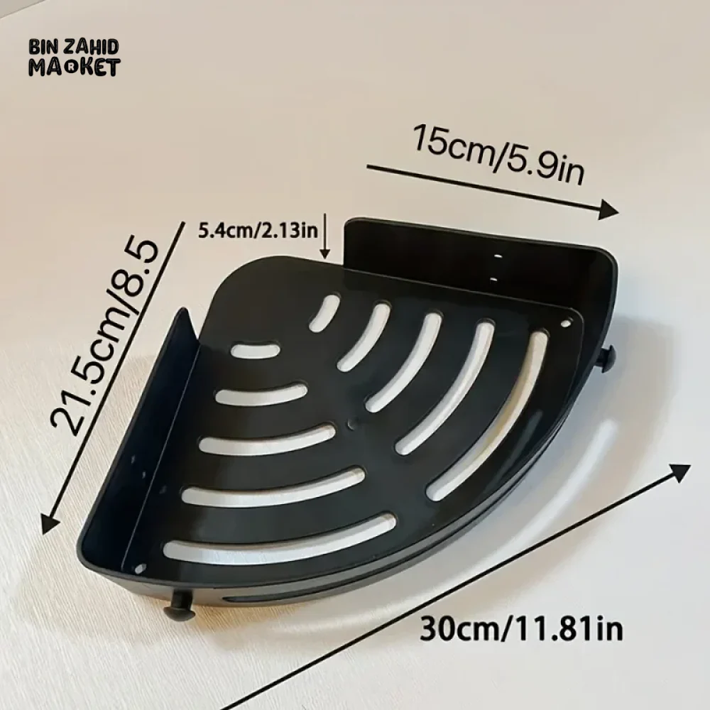 ADHESIVE BATHROOM SHAMPOO HOLDER SHOWER CADDY TOWEL STORAGE SHELVES - Image 11