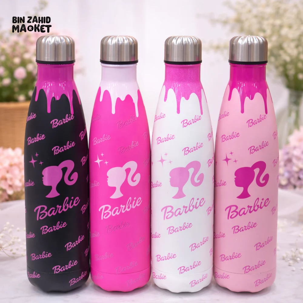 AESTHETIC BARBIE PRINT INSULATED WATER BOTTLE - LIGHT PINK - Image 2
