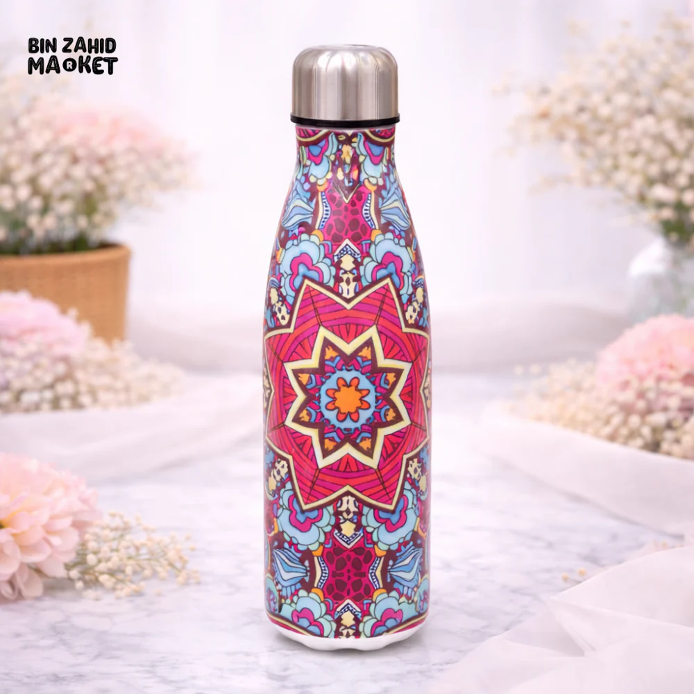 AESTHETIC BOHO MANDALA LUXE PRINT INSULATED WATER BOTTLE - URBAN BOHO MANDALA