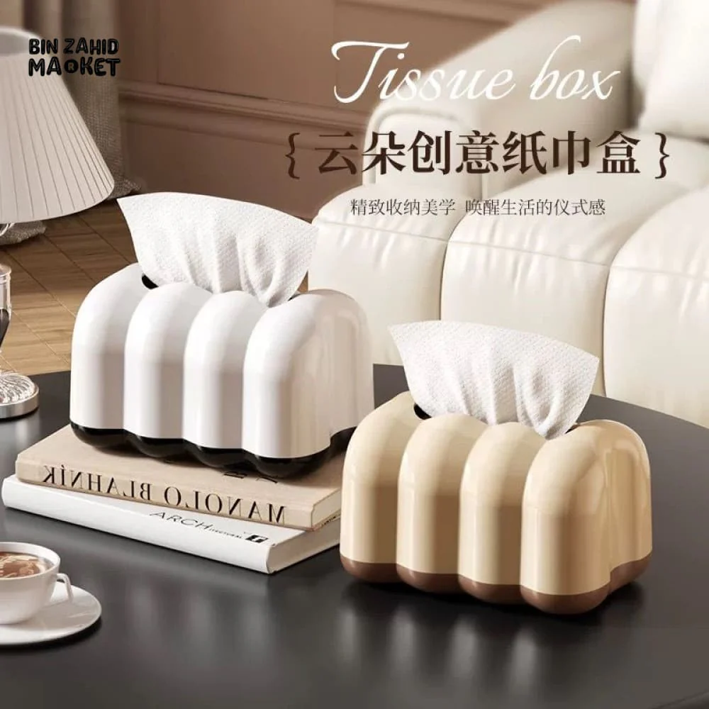 AESTHETIC CLOUD TISSUE BOX HOLDER – PREMIUM TABLETOP NAPKIN DISPENSER FOR LIVING ROOM & BEDROOM - Image 3