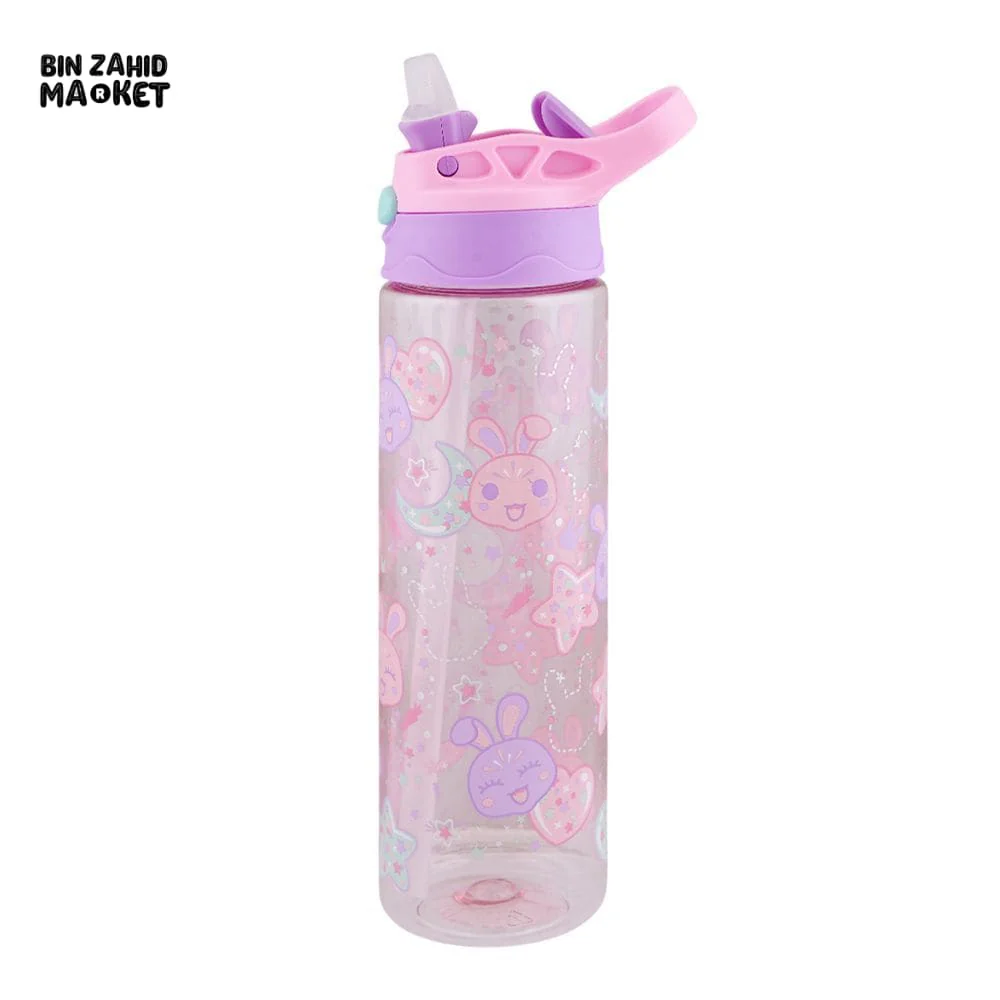 EYUN KIDS FANCY WATER BOTTLE WITH HANDLE PINK SB-06 700ML - Image 2