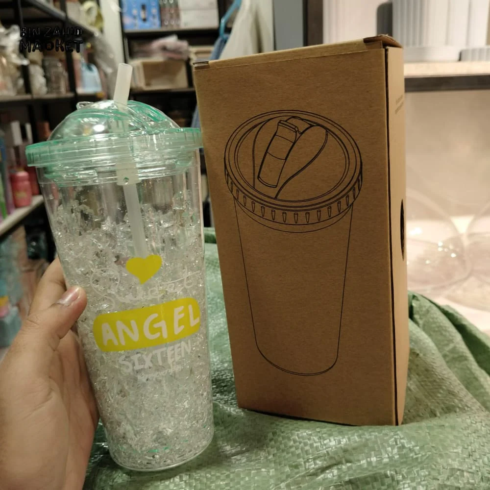 ANGEL SIXTEEN CRYSTAL TUMBLER WITH STRAW – PREMIUM AESTHETIC DRINK CUP - Image 3