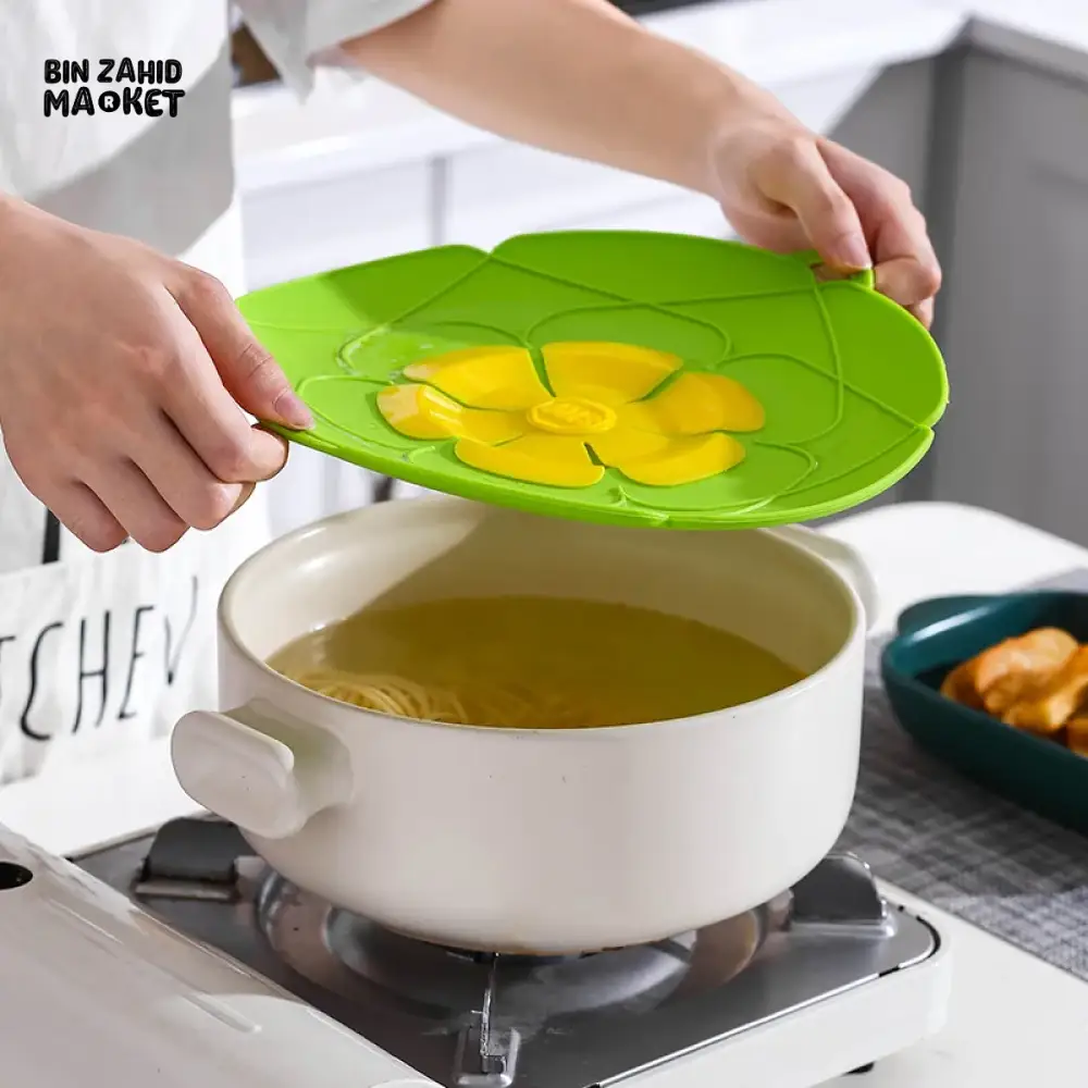 ANTI-SPILL POT LID WITH OVERFLOW STOPPER – MULTIPURPOSE KITCHEN COOKING ACCESSORY - Image 4