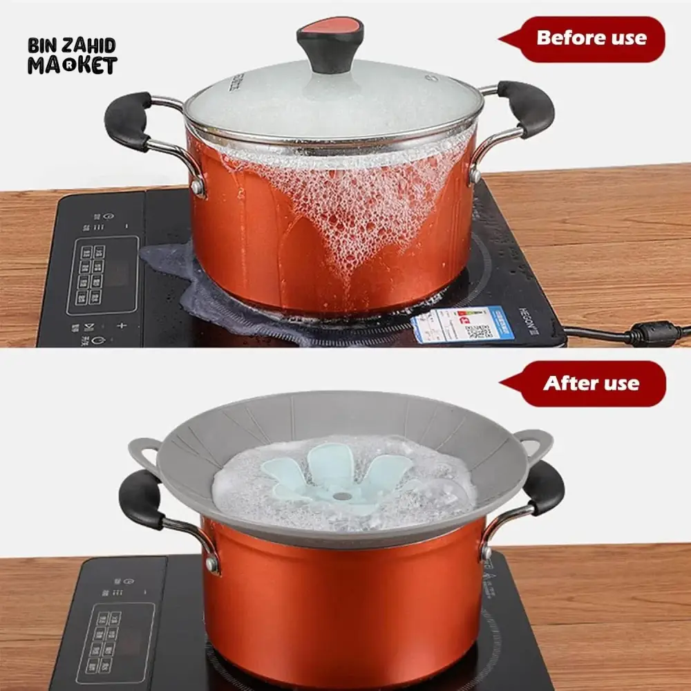 ANTI-SPILL POT LID WITH OVERFLOW STOPPER – MULTIPURPOSE KITCHEN COOKING ACCESSORY - Image 8