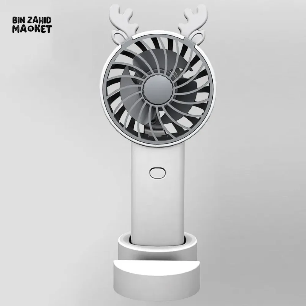 ANTLER HANDHELD MINI FAN WITH VERTICAL PHONE MOUNT PORTABLE RECHARGEABLE FASHION FAN FOR OUTDOOR & TRAVEL USE - Image 7