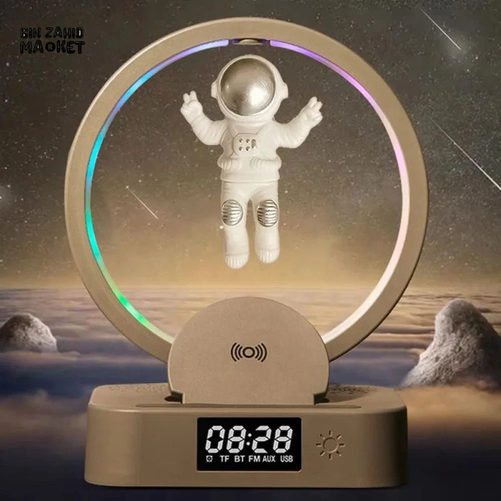 ASTRONAUT NIGHT LIGHT WITH SPEAKER, WIRELESS CHARGER LEVITATION LAMP