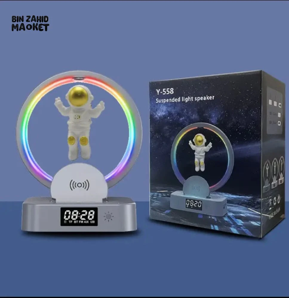 ASTRONAUT NIGHT LIGHT WITH SPEAKER, WIRELESS CHARGER LEVITATION LAMP - Image 6