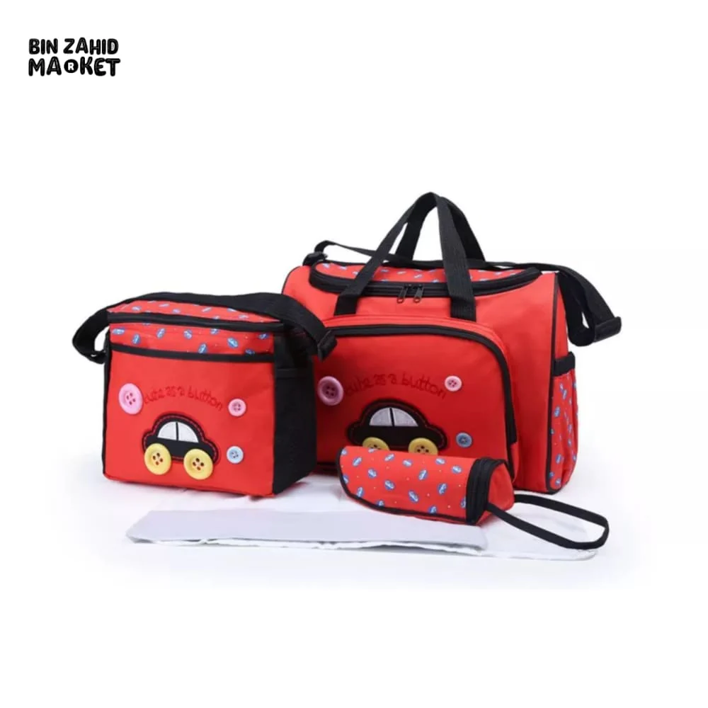 BABY 4-PIECES CAR & BUTTONS DIAPER BAG - Image 2