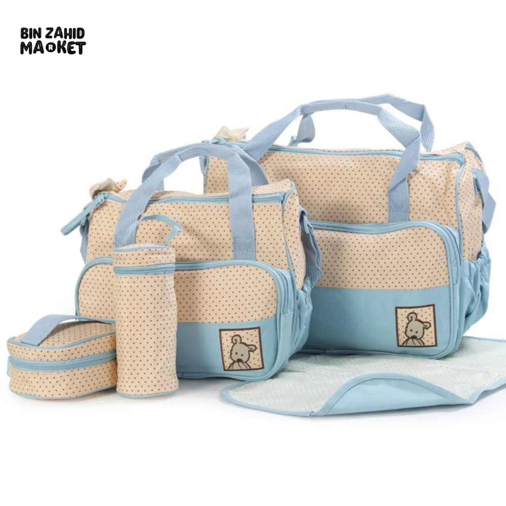 BABY 5 PIECES DIAPER BAG SET - Image 3