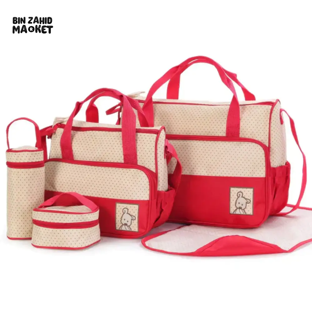 BABY 5 PIECES DIAPER BAG SET - Image 8