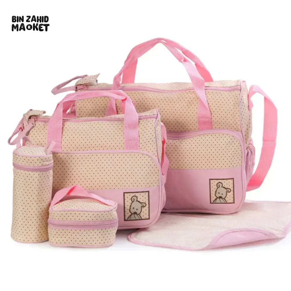 BABY 5 PIECES DIAPER BAG SET - Image 9