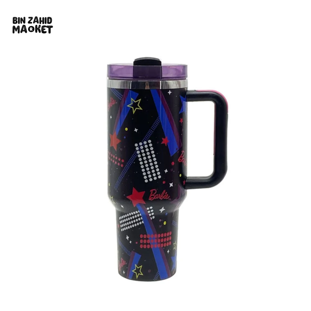 BARBIE THERMAL COFFEE MUG WITH STRAW – 40OZ VACUUM INSULATED STAINLESS STEEL TRAVEL TUMBLER - Image 2