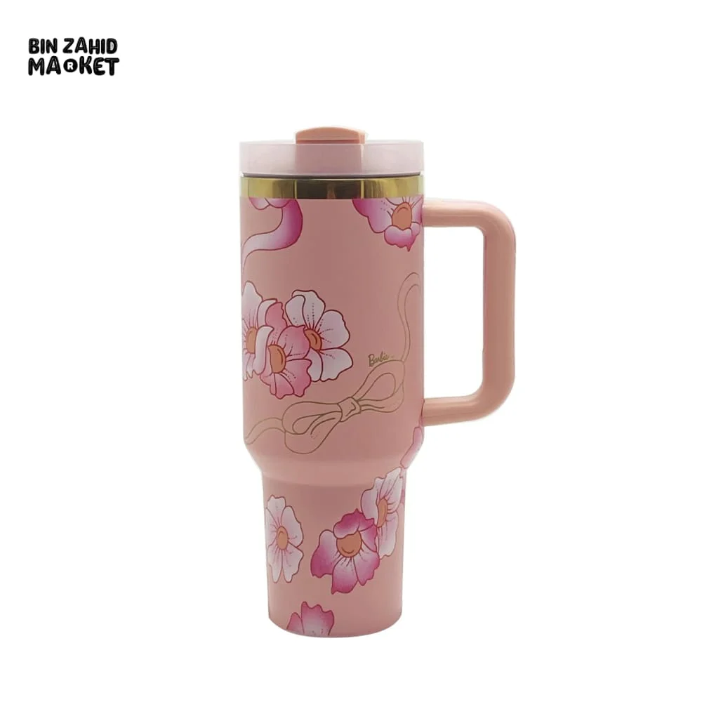 BARBIE THERMAL COFFEE MUG WITH STRAW – 40OZ VACUUM INSULATED STAINLESS STEEL TRAVEL TUMBLER - Image 4