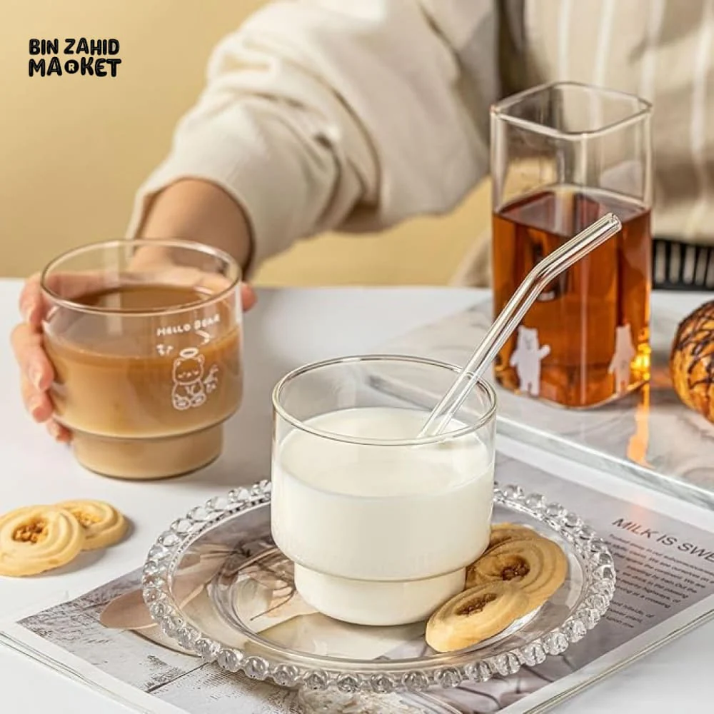 BASIC LOW BASE BREW & DESSERT GLASS 400ML MINIMALIST GLASSWARE FOR COFFEE TEA & SWEETS
