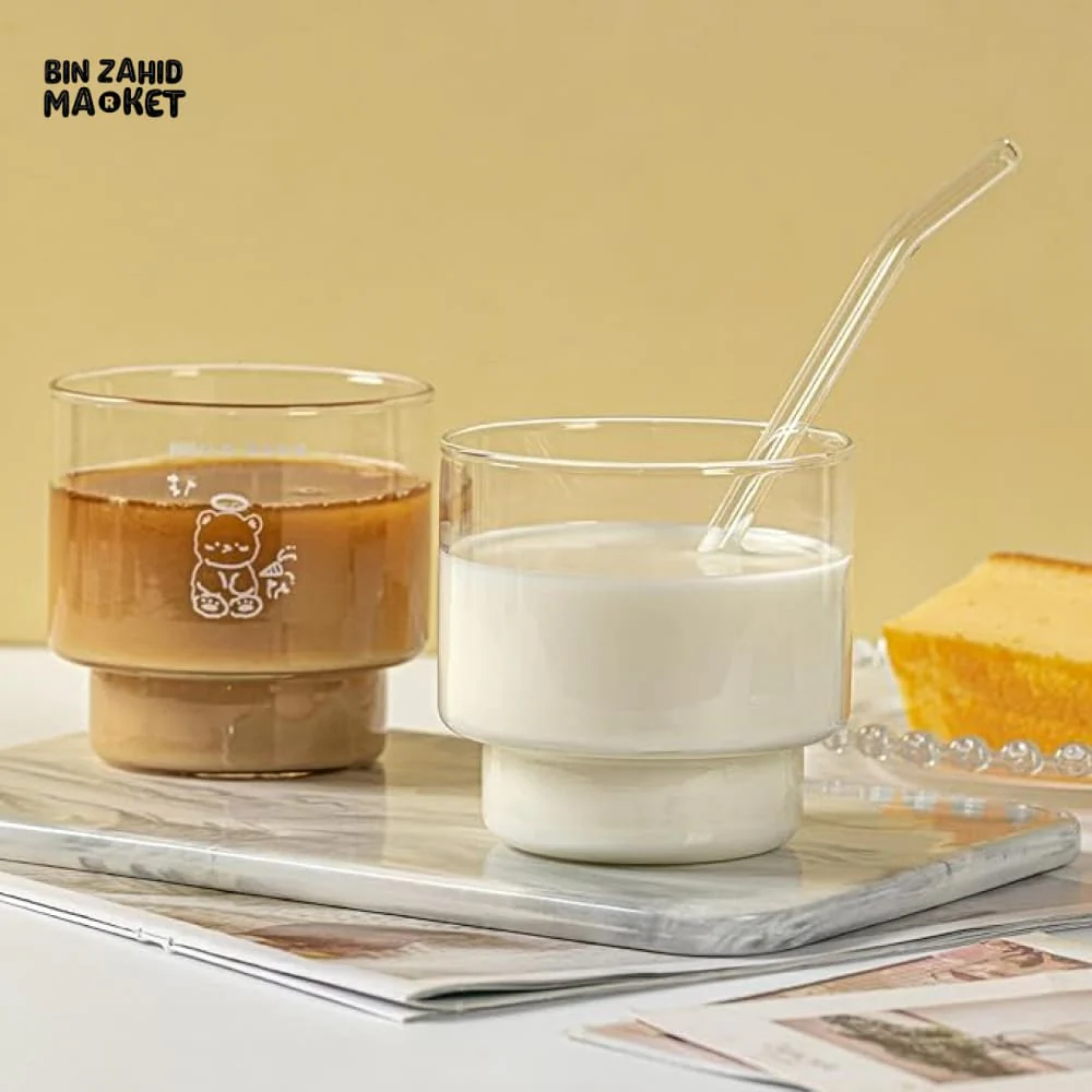 BASIC LOW BASE BREW & DESSERT GLASS 400ML MINIMALIST GLASSWARE FOR COFFEE TEA & SWEETS - Image 2