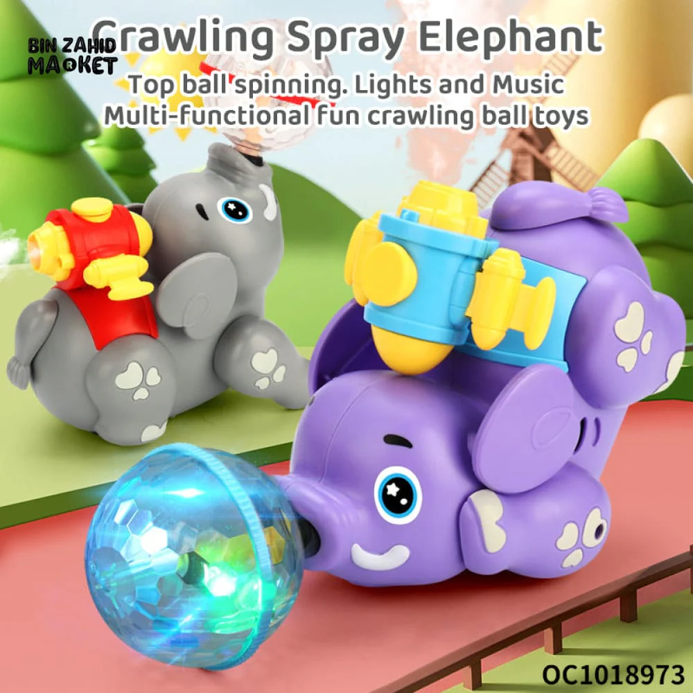 BATTERY OPERATED SPRAY TOY WITH LIGHT & SOUND EFFECTS - ELEPHANT - Image 3