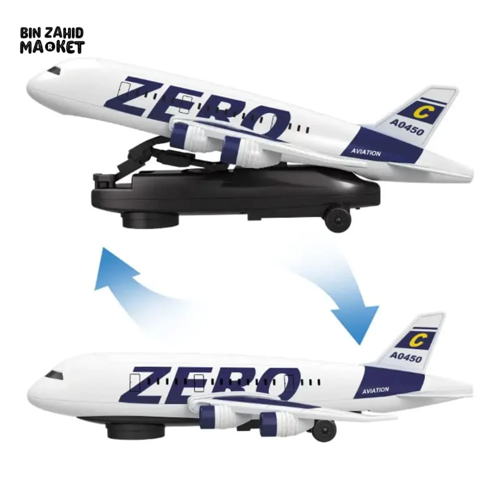 BATTERY OPERATED ZERO AIRPLANE – LED LIGHTS MUSIC & 360-DEGREE SPIN ACTION