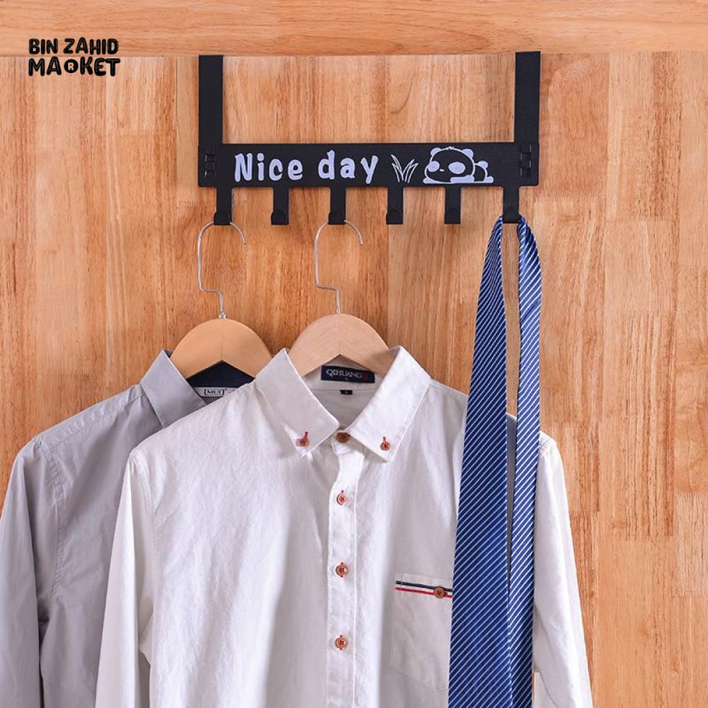 BLACK DOOR HOOK RACK – MULTIFUNCTION COAT & BAG HOLDER - Image 2