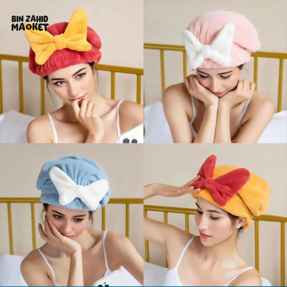 BOW TIE SHOWER TOWEL CAP - Image 5