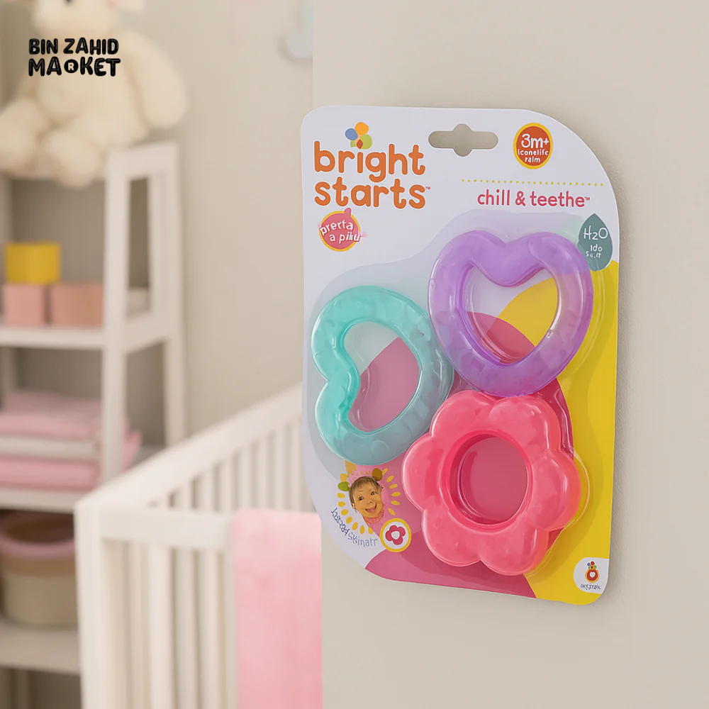 BRIGHT STARTS CHILL & TEETHE WATER-FILLED TEETHERS – 3PCS SET FOR 3 MONTHS+ BABY - Image 2
