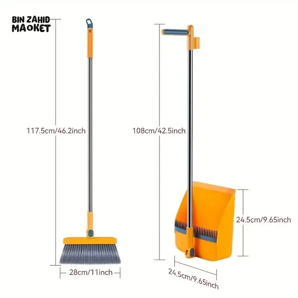 3-IN-1 ROTATING FOLDABLE MAGNETIC BROOM AND DUSTPAN SET – THICK BRISTLES FOR PET HAIR REMOVAL & HOUSE CLEANING - Image 12
