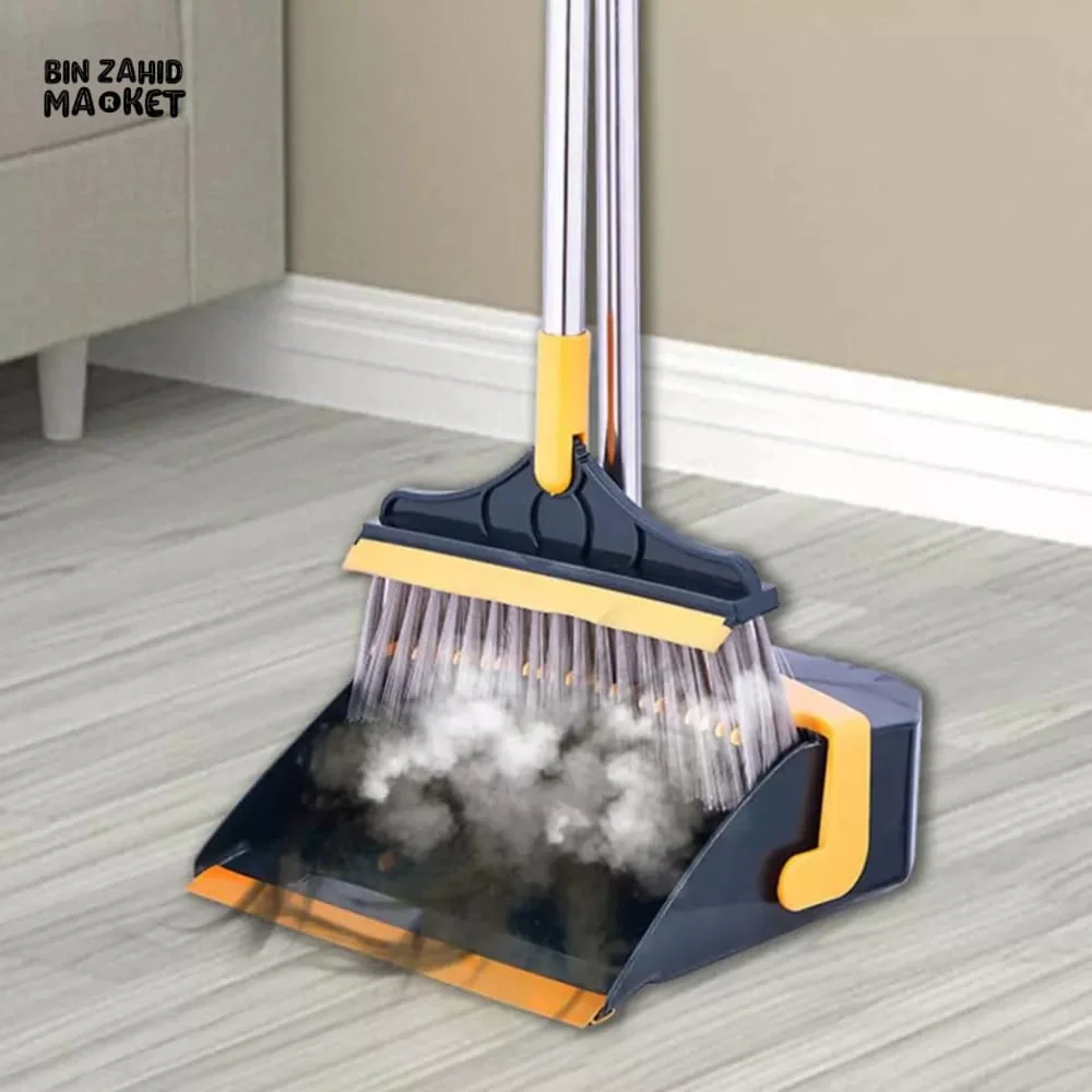3-IN-1 ROTATING FOLDABLE MAGNETIC BROOM AND DUSTPAN SET – THICK BRISTLES FOR PET HAIR REMOVAL & HOUSE CLEANING - Image 3