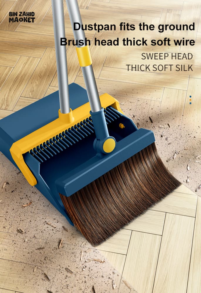 3-IN-1 ROTATING FOLDABLE MAGNETIC BROOM AND DUSTPAN SET – THICK BRISTLES FOR PET HAIR REMOVAL & HOUSE CLEANING - Image 6