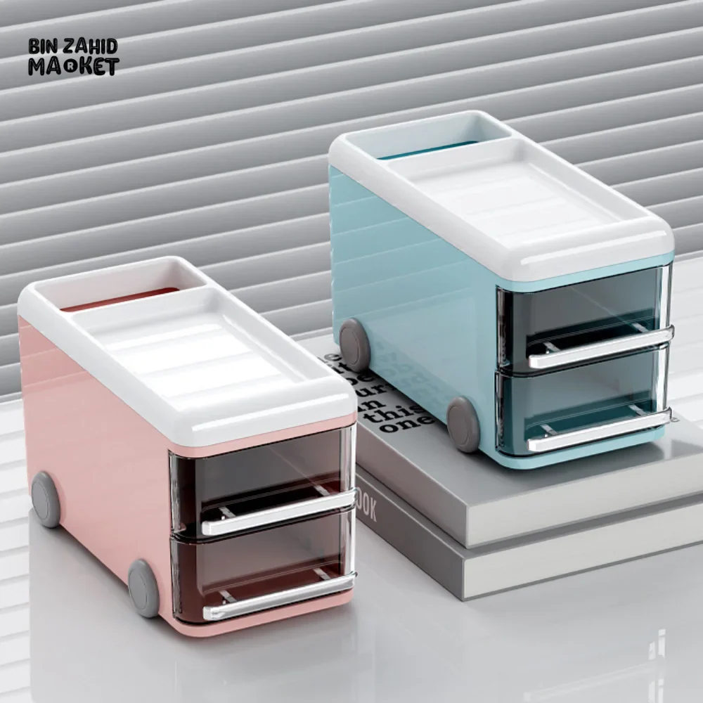 BUS SHAPE DESK STORAGE BOX PEN HOLDER CARTOON PLASTIC CASE - Image 7