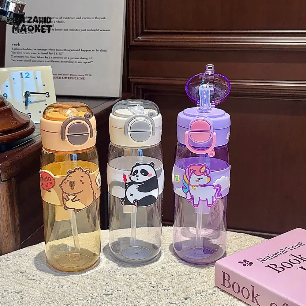 CARTOON CAPYBARA WATER CUP – HIGH AESTHETIC PLASTIC TUMBLER WITH HANDLE DUAL STRAW & LEAKPROOF LID - Image 7
