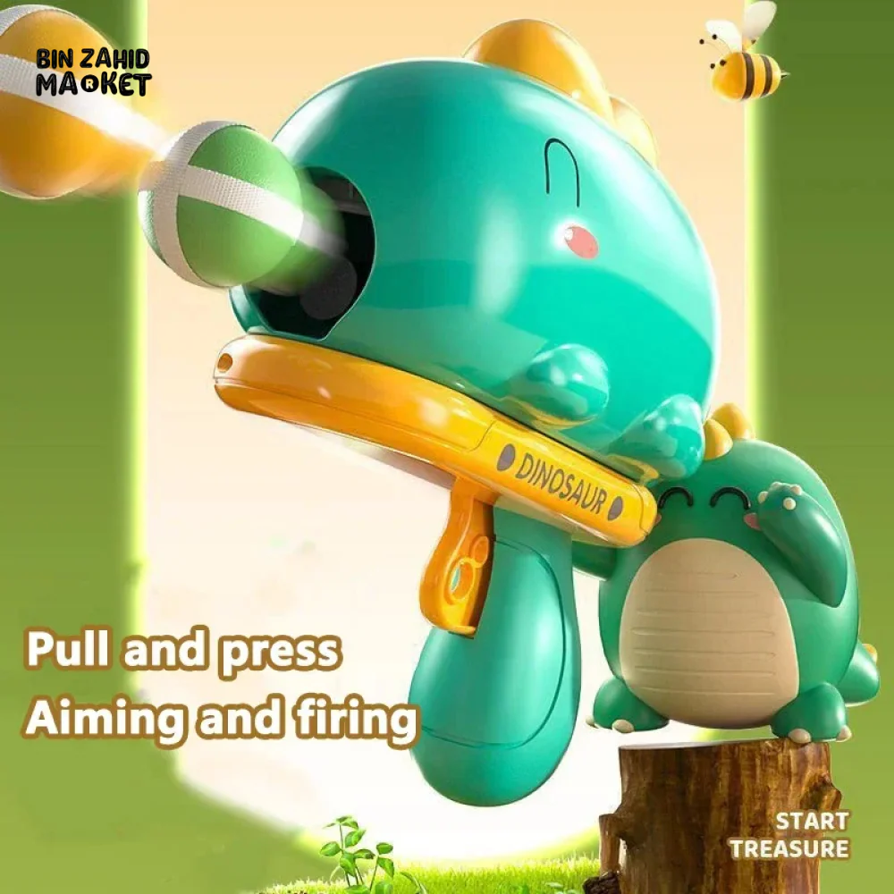 CARTOON DINOSAUR STICKY BALL SHOOTING GUN TOY FOR KIDS – FUN & SAFE PLAY - Image 2