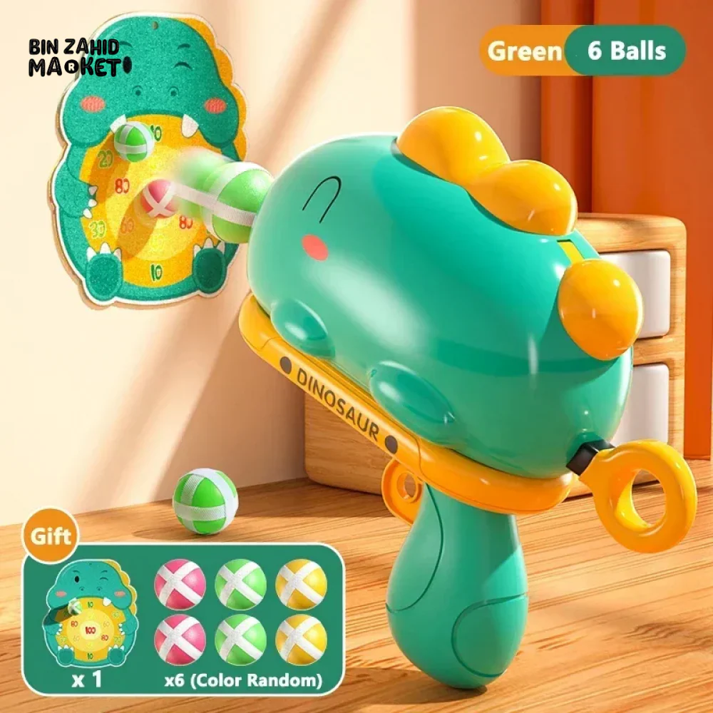 CARTOON DINOSAUR STICKY BALL SHOOTING GUN TOY FOR KIDS – FUN & SAFE PLAY - Image 3