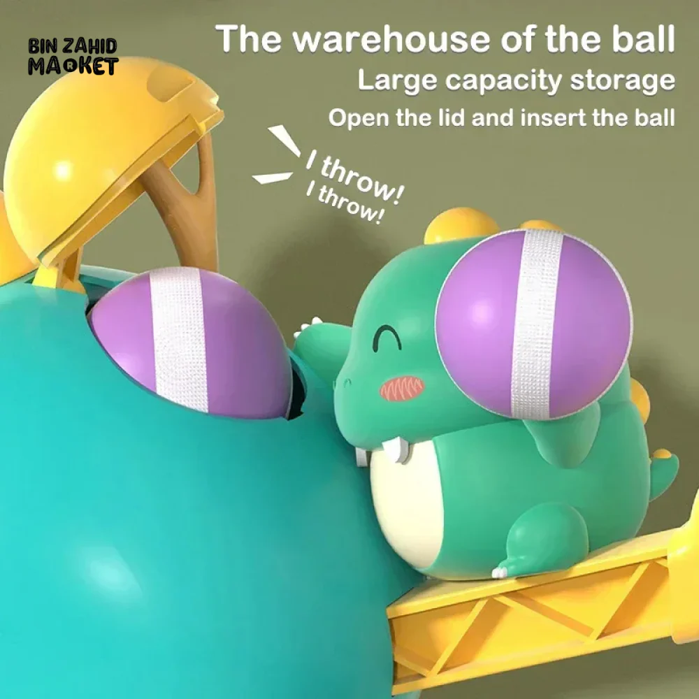CARTOON DINOSAUR STICKY BALL SHOOTING GUN TOY FOR KIDS – FUN & SAFE PLAY - Image 4