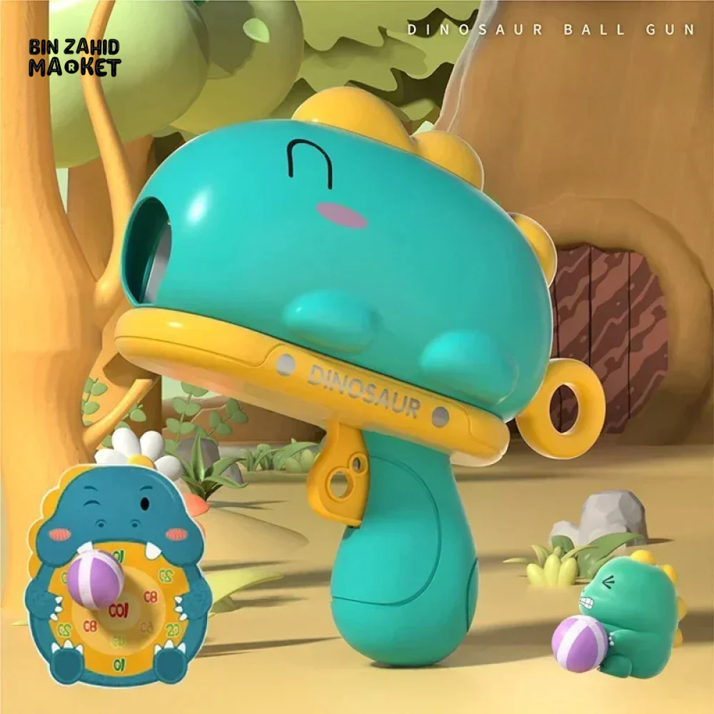 CARTOON DINOSAUR STICKY BALL SHOOTING GUN TOY FOR KIDS – FUN & SAFE PLAY - Image 5