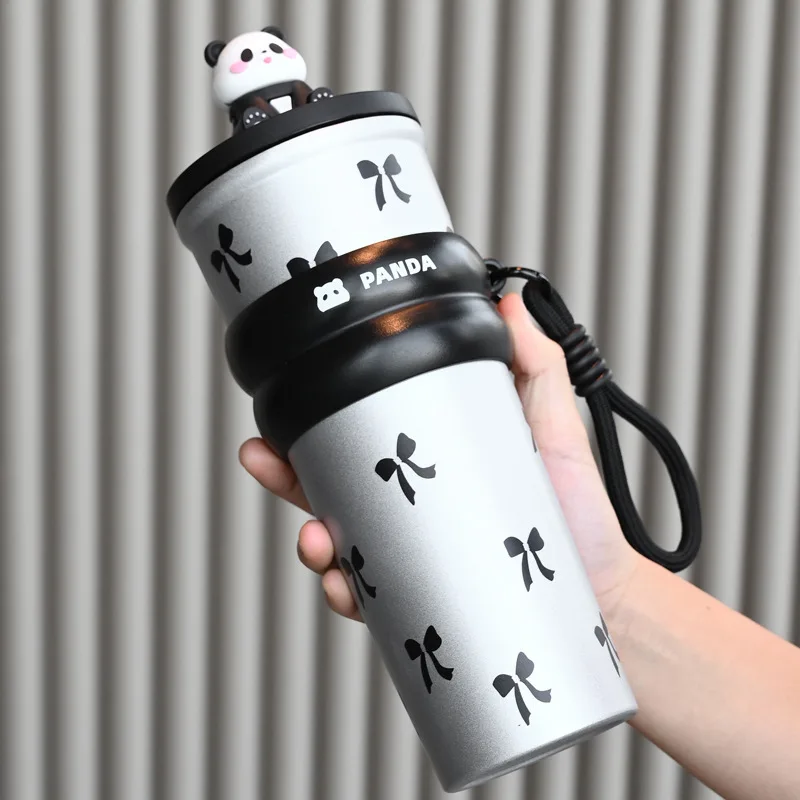 CARTOON PANDA THERMOS – STAINLESS STEEL VACUUM FLASK WITH LIFTING ROPE DIRECT DRINKING CUP & GIFT FOR STUDENTS - Image 6