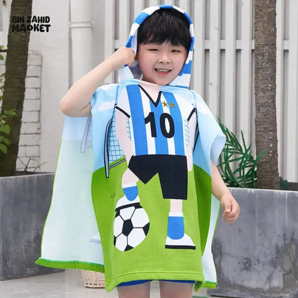 CARTOON PRINTED KIDS HOODED BATHROBE - Image 3