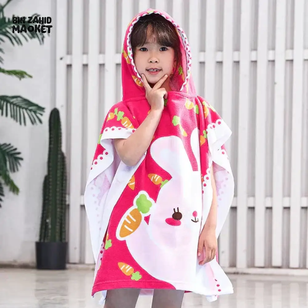 CARTOON PRINTED KIDS HOODED BATHROBE - Image 7