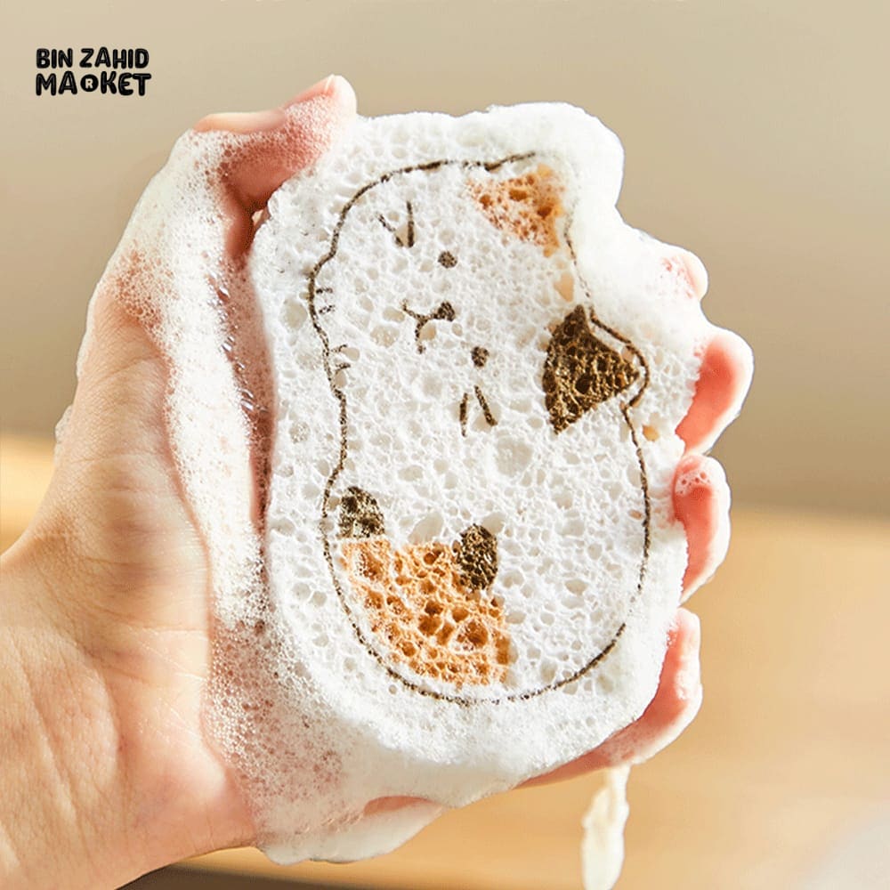 CARTOON WOOD PULP CLEANING SPONGE - Image 4