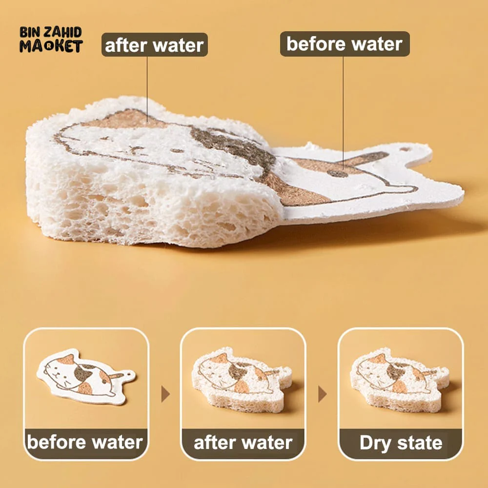 CARTOON WOOD PULP CLEANING SPONGE - Image 5