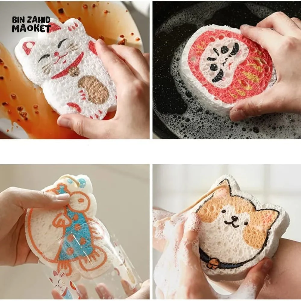 CARTOON WOOD PULP CLEANING SPONGE - Image 7