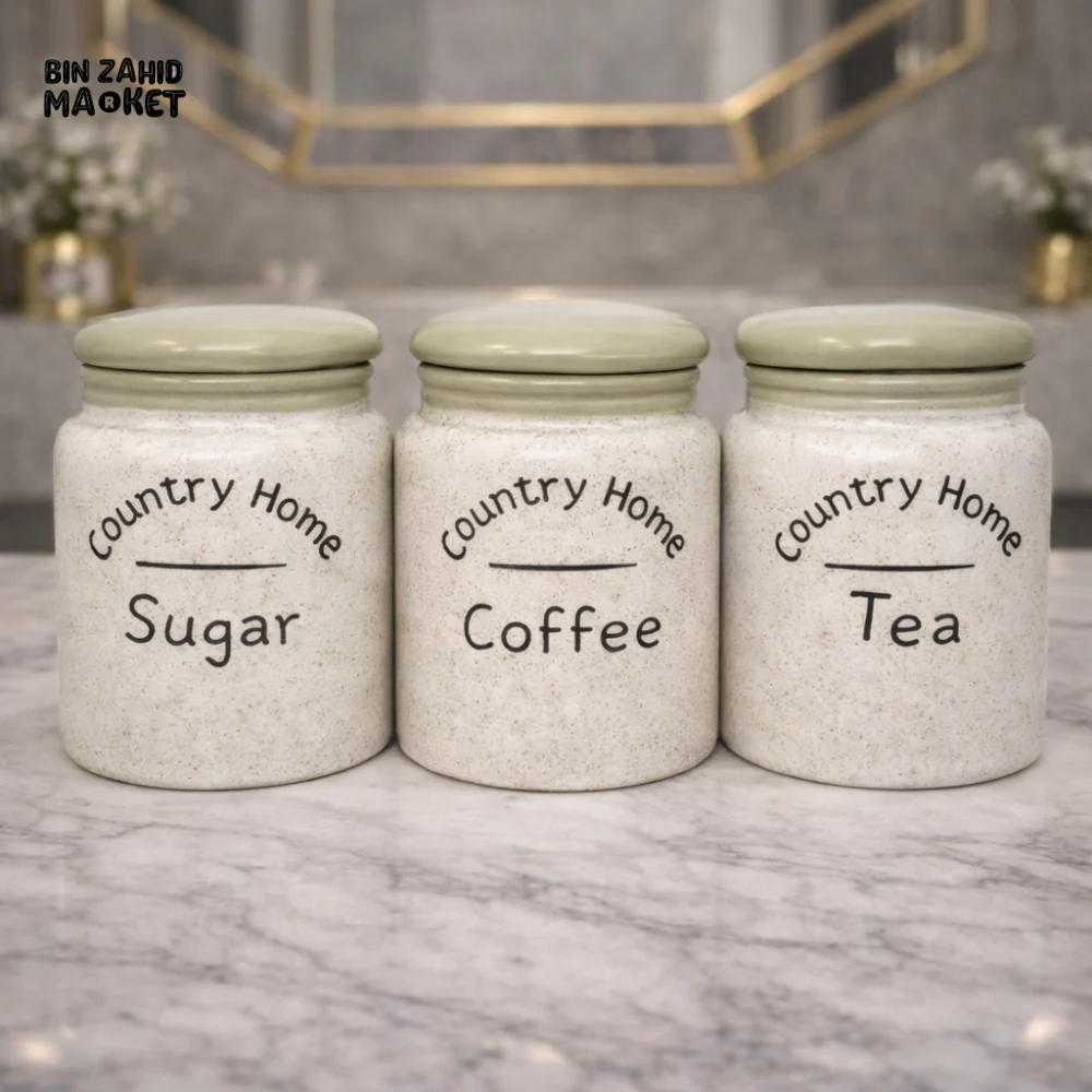CERAMIC SUGAR COFFEE TEA CANISTER SET – COUNTRY HOME DESIGN