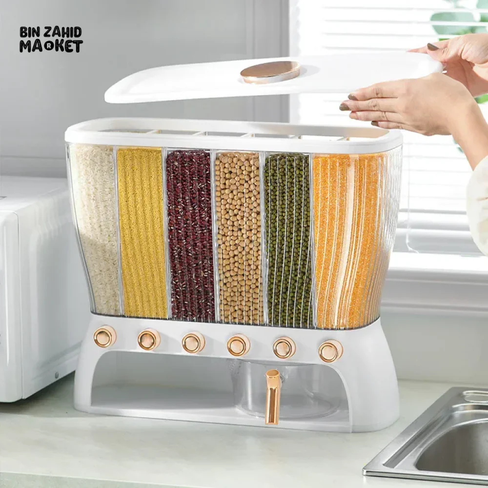 CEREAL DISPENSER  6-GRID STORAGE – EASY TO USE & CLEAN - Image 2