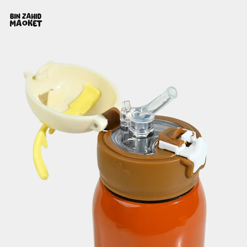 CHARACTER STAINLESS STEEL SIPPER BOTTLE WITH STRAW LEAK-PROOF & INSULATED - ORANGE - Image 3