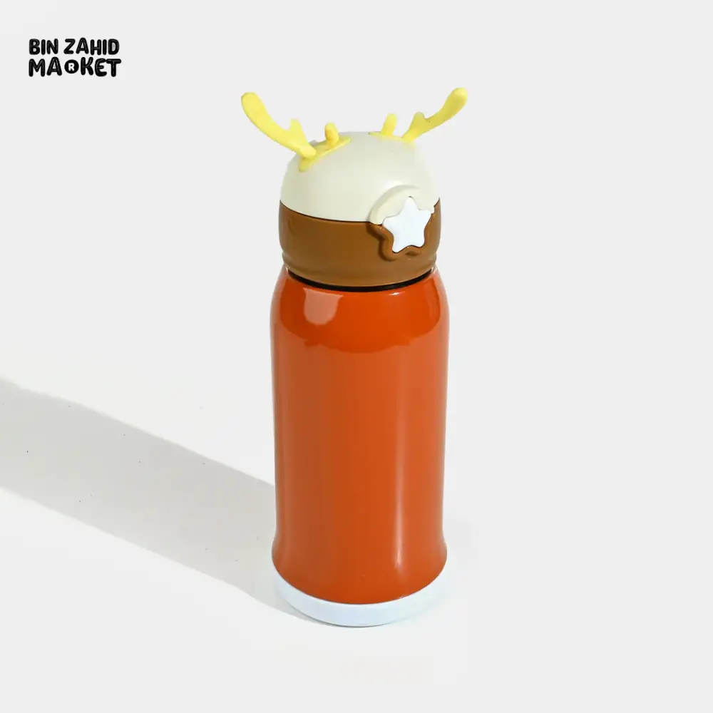 CHARACTER STAINLESS STEEL SIPPER BOTTLE WITH STRAW LEAK-PROOF & INSULATED - ORANGE - Image 4