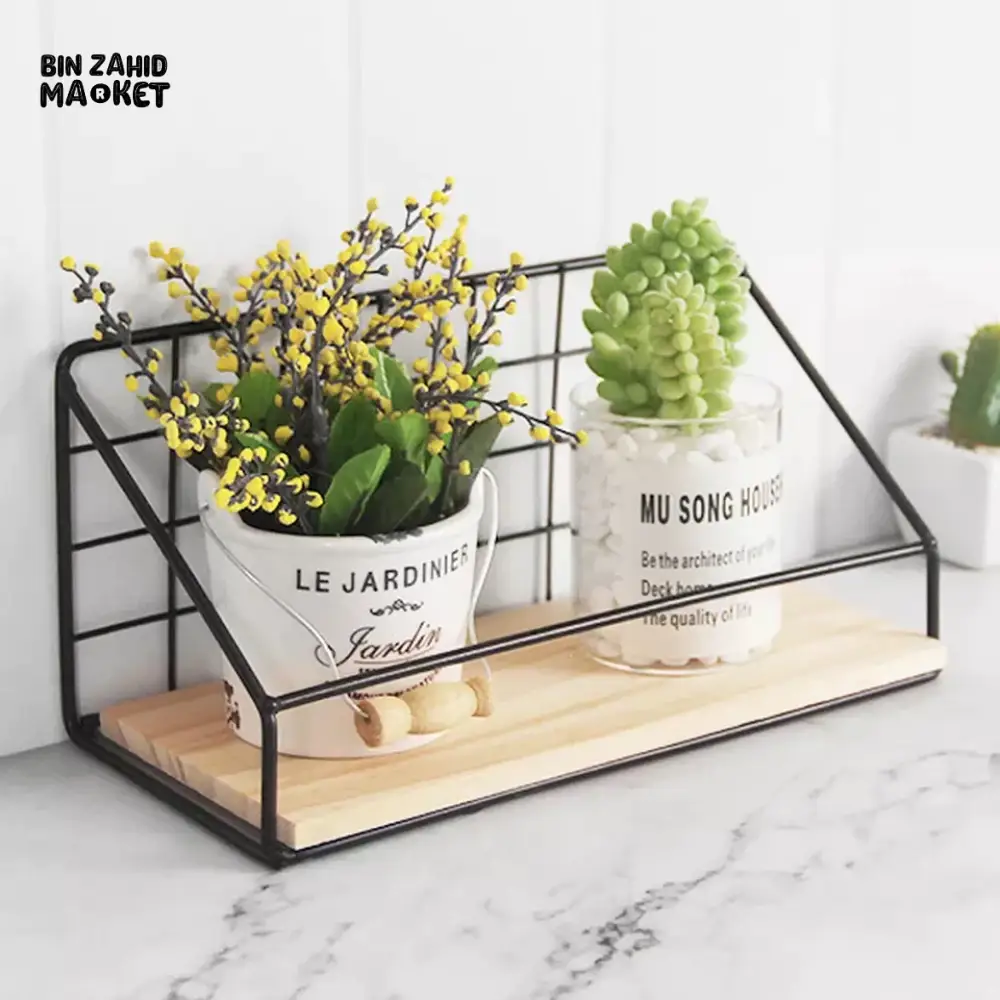 CHECKS AND BOXES WALL SHELF